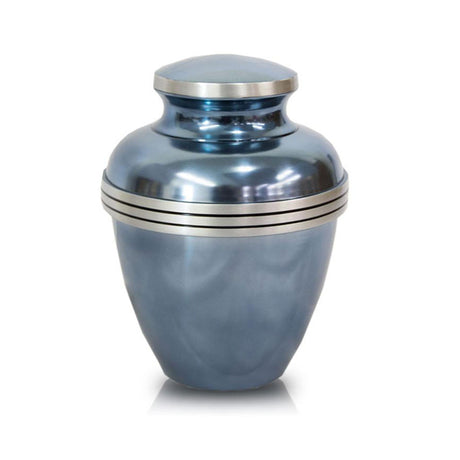 Light Blue Banded Cremation Urn - Medium