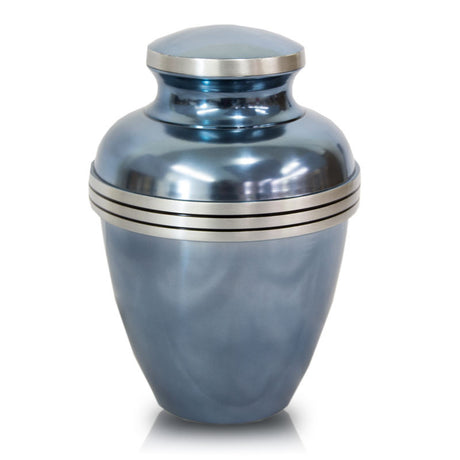 Blue Banded Cremation Urn