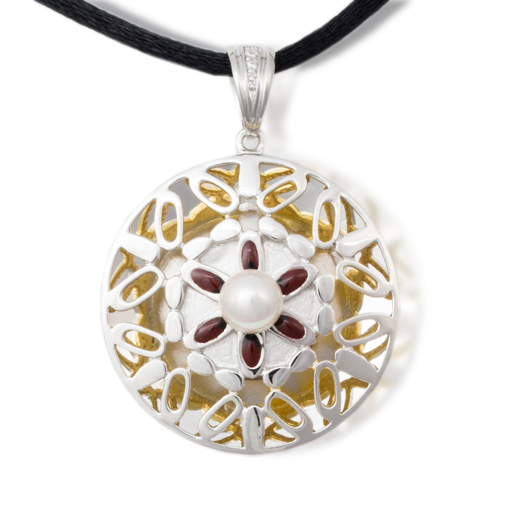 Floral Pearl Cremation Pendant