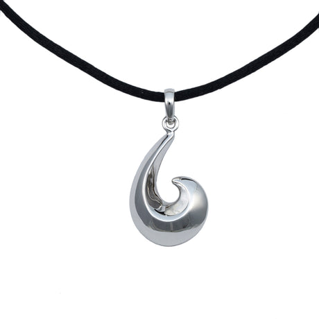 Fish Hook Cremation Pendant - Sterling Silver