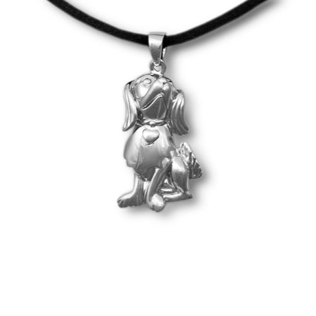Happy Dog Cremation Pendant - Sterling Silver