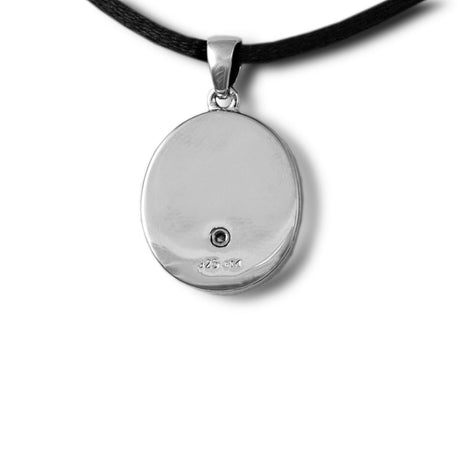 Sparkling Medallion Cremation Pendant - Sterling Silver