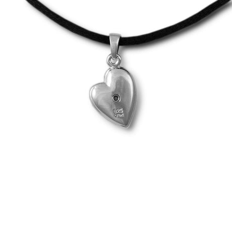 Flowered Heart Cremation Necklace Pendant - Sterling Silver