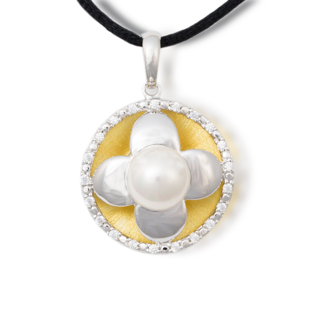 Flower Cremation Necklace with Pearl