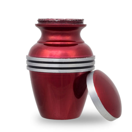 Red Banded Cremation Urn - Keepsake