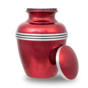 Red Banded Cremation Urn - Medium