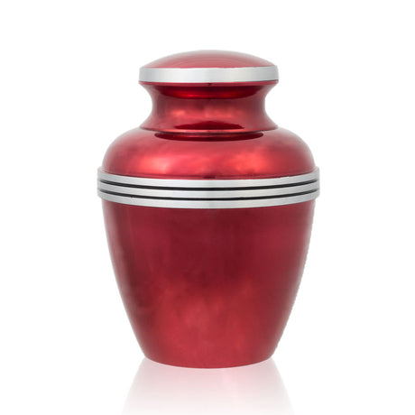 Red Banded Cremation Urn - Medium