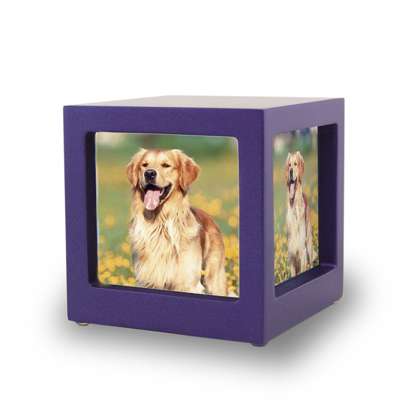 Violet Photo Cube Cremation Urn - Extra Small