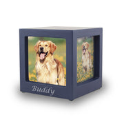 Navy Photo Cube Cremation Urn - Extra Small
