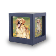 Navy Photo Cube Cremation Urn - Extra Small