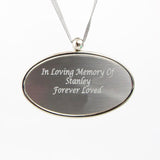 Silver Oval Pendant with Engraving