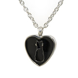 Cremation Necklace - Black Cat Silhouette