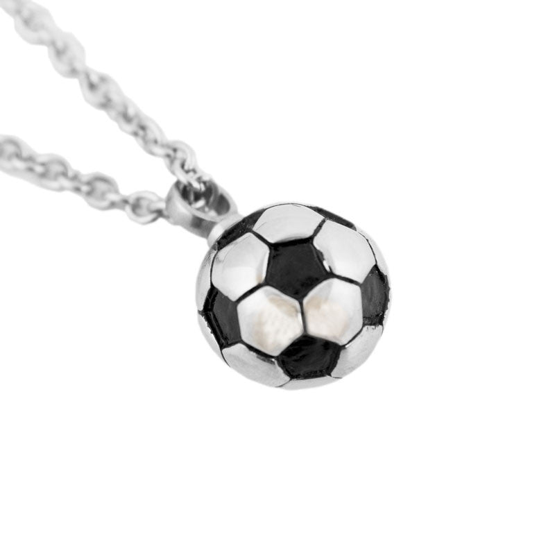 Soccer Ball Cremation Pendant - Stainless Steel