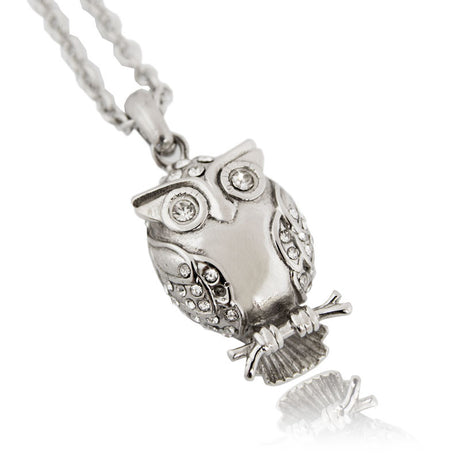 Owl Cremation Pendant - Stainless Steel