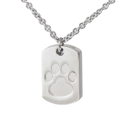 Paw Print Cremation Dog Tag Pendant