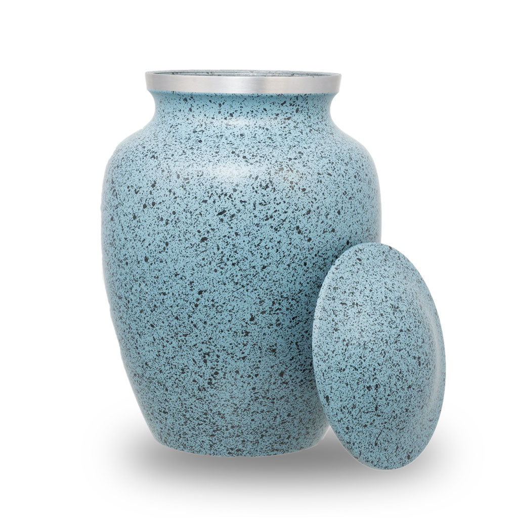 Two-Tone Light Blue Classic Cremation Urn - Medium