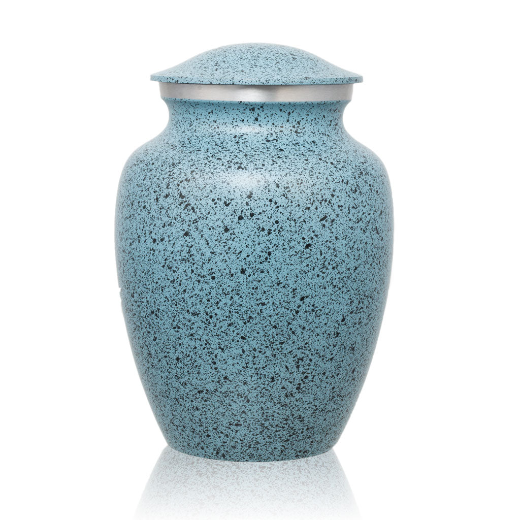 Two-Tone Light Blue Classic Cremation Urn - Medium