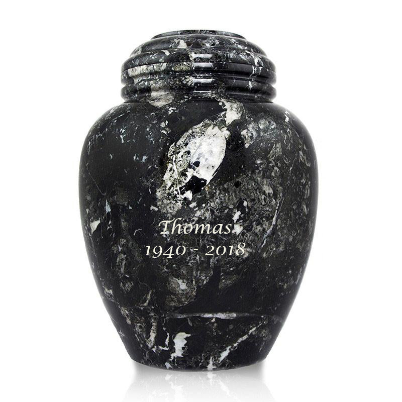 Noire Marble Cremation Urn - Large